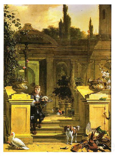 Melchior de Hondecoeter View of a Terrace Germany oil painting art